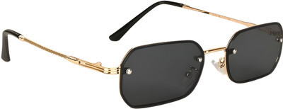 vwlante eyewear Rectangular Sunglasses(For Men & Women, Black)