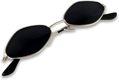 DEYVUE Rectangular Sunglasses(For Men & Women, Black)