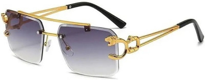 Fash Rectangular Sunglasses(For Men & Women, Black)