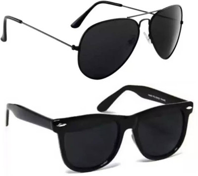 Arzonai Wayfarer Sunglasses(For Men & Women, Black)