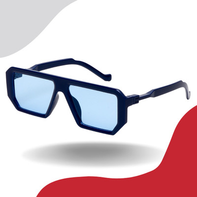 KiwiCaves Rectangular Sunglasses(For Men & Women, Blue)