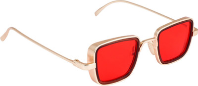 TheWhoop Rectangular Sunglasses(For Men & Women, Red)