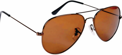 Goster Aviator Sunglasses(For Men & Women, Brown)