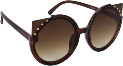 AISLIN Cat-eye, Round Sunglasses(For Women, Brown)