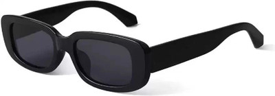 LIZA ANGEL Rectangular Sunglasses(For Men & Women, Black)