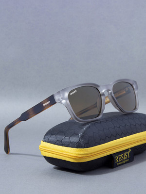 RESIST EYEWEAR Wayfarer, Rectangular Sunglasses(For Men & Women, Brown)