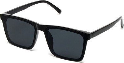 MESPEE Rectangular Sunglasses(For Men & Women, Black)