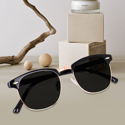 LUSHORA Sports, Retro Square, Clubmaster Sunglasses(For Men & Women, Black)