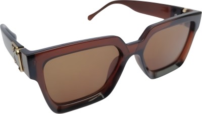 jiame Wayfarer, Retro Square Sunglasses(For Men & Women, Brown)