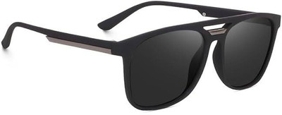 indob Rectangular, Wayfarer Sunglasses(For Men & Women, Black)