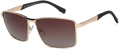 VINCENT CHASE by Lenskart Rectangular Sunglasses(For Men & Women, Brown)