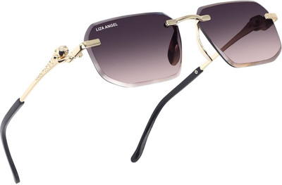 LIZA ANGEL Rectangular Sunglasses(For Men & Women, Black)