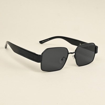 IDOR Rectangular Sunglasses(For Men & Women, Black)
