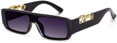 Mention Rectangular Sunglasses(For Men & Women, Black)