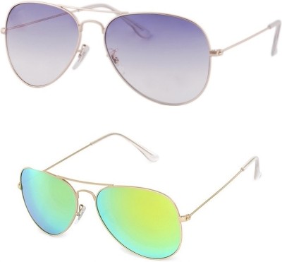 Sunnies Aviator Sunglasses(For Men & Women, Grey, Green)