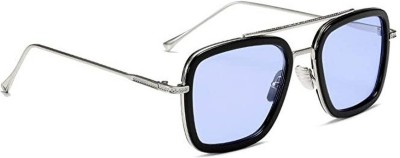 Rebel Collection Retro Square, Aviator Sunglasses(For Boys & Girls, Blue)