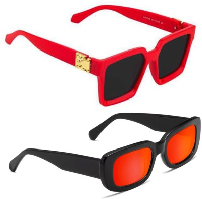 ELLIGATOR Retro Square Sunglasses(For Men & Women, Black)