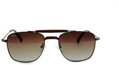 HEXXA Rectangular Sunglasses(For Men, Brown)