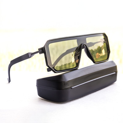 jiebo Retro Square Sunglasses(For Men, Green)