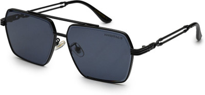 Hashtag eyewear Rectangular Sunglasses(For Men & Women, Black)