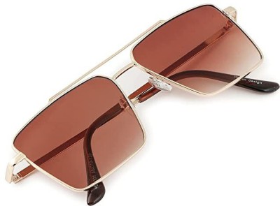 Eymen I Retro Square Sunglasses(For Men & Women, Brown)