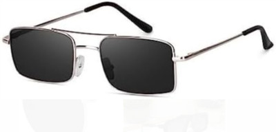 opticalhubb Rectangular Sunglasses(For Men & Women, Black)