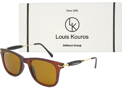 LOUIS KOUROS Retro Square Sunglasses(For Men & Women, Brown)