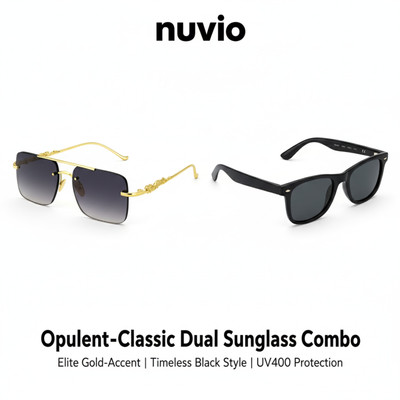 NUVIO Wayfarer, Rectangular Sunglasses(For Boys & Girls, Black, Grey)