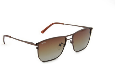 HEXXA Rectangular Sunglasses(For Men, Brown)