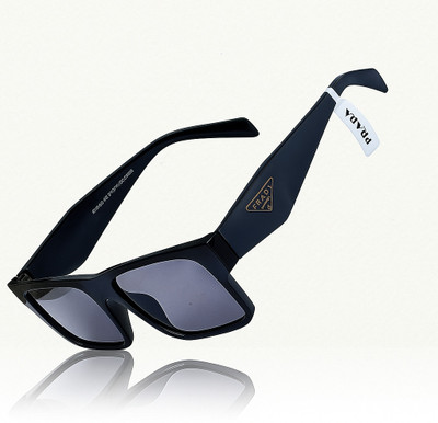 DRAYVUZE Rectangular Sunglasses(For Men & Women, Black)