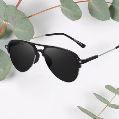 PETER JONES Aviator Sunglasses(For Men & Women, Black)