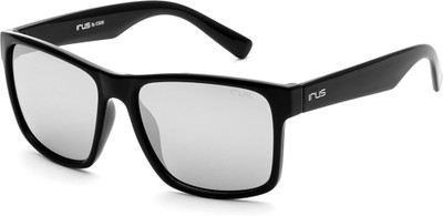 IRUS Retro Square Sunglasses(For Men, Silver)