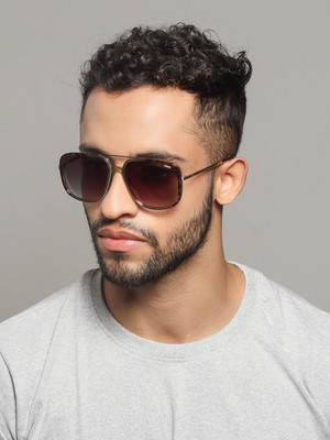 IDEE Retro Square Sunglasses(For Men, Grey)