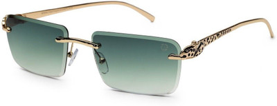 Hashtag eyewear Rectangular Sunglasses(For Men, Green)