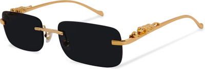 Joy eyewear Rectangular Sunglasses(For Men & Women, Black)