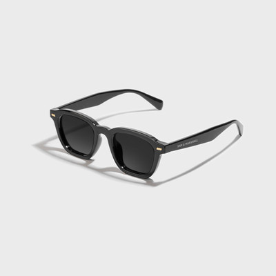 SAM AND MARSHALL Retro Square Sunglasses(For Men & Women, Black)
