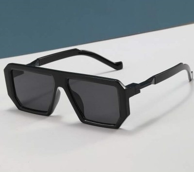 DEIXELS Rectangular Sunglasses(For Men, Black)