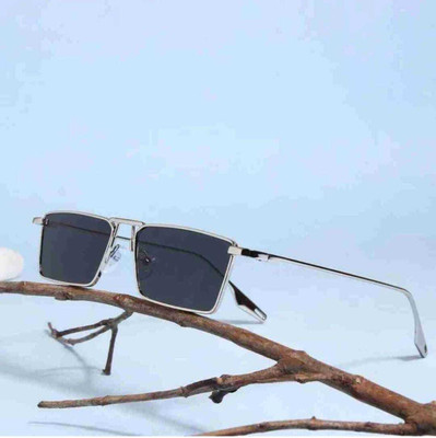 zendro Retro Square Sunglasses(For Men & Women, Black)