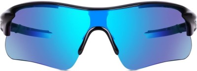 Youngraphy Sports, Shield Sunglasses(For Men & Women, Blue)