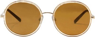 Enrico Round Sunglasses(For Men & Women, Golden)