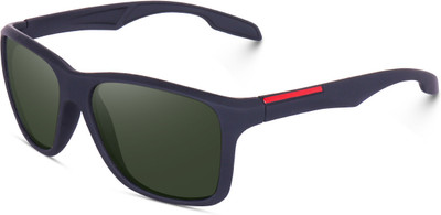 LIZA ANGEL Sports, Rectangular Sunglasses(For Men & Women, Black)