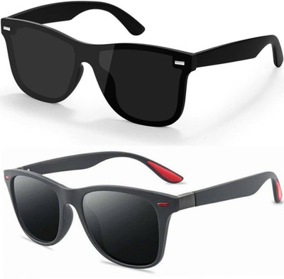 b for u Wayfarer Sunglasses(For Men & Women, Black)