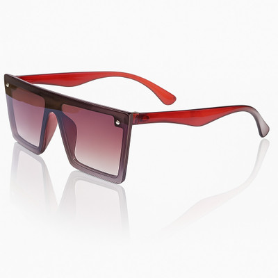 DRAYVUZE Rectangular, Over-sized Sunglasses(For Men & Women, Brown)