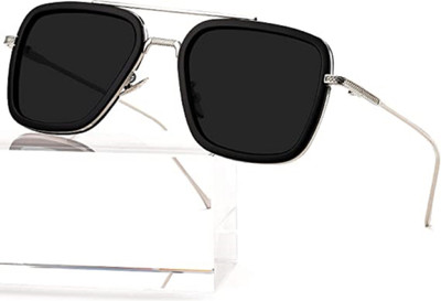 ARICKS Retro Square Sunglasses(For Men & Women, Black)