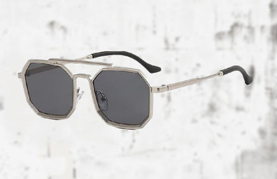 peter india Retro Square Sunglasses(For Men & Women, Black)