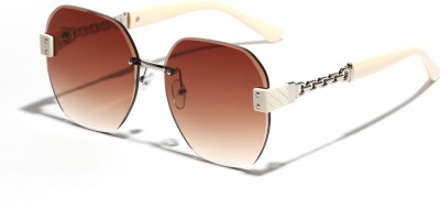 Eyenaks Round, Over-sized, Oval Sunglasses(For Women, Brown)