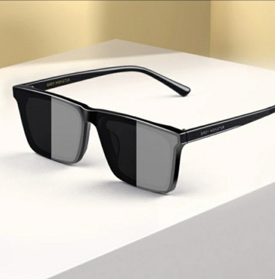 Rich Club Rectangular Sunglasses(For Men, Grey)