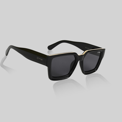Gynk Retro Square Sunglasses(For Men & Women, Black)