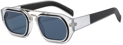 Augen Retro Square Sunglasses(For Men & Women, Grey)