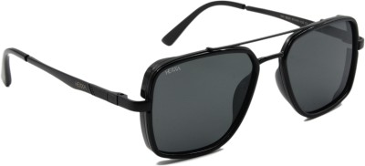 HEXXA Rectangular Sunglasses(For Men, Black)